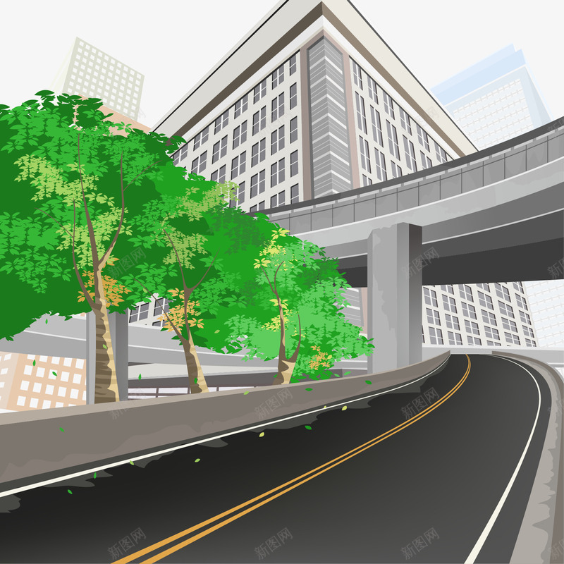 立交桥矢量图eps免抠素材_新图网 https://ixintu.com 公路 立交桥 矢量图