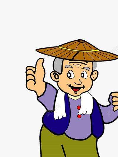 彩色的卡通老爷爷png免抠素材_新图网 https://ixintu.com 可爱 年迈 点赞 素材