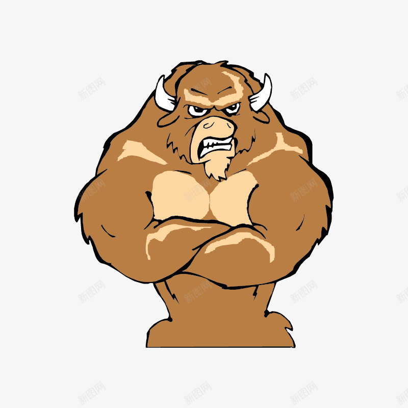 强壮的牛卡通形象png免抠素材_新图网 https://ixintu.com 卡通形象 牛 矢量素材