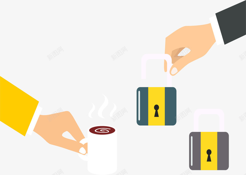 个人信息安全保障矢量图ai免抠素材_新图网 https://ixintu.com 信息安全 商务汇报 安全保障 矢量素材 锁头 矢量图