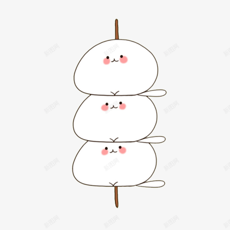 串在一起的团子png免抠素材_新图网 https://ixintu.com 元素 卡通 团子 白色