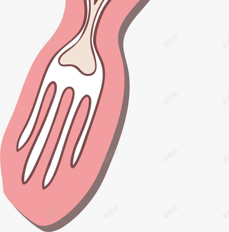 卡通可爱手绘叉子png免抠素材_新图网 https://ixintu.com 卡通叉子 手绘叉子 餐具