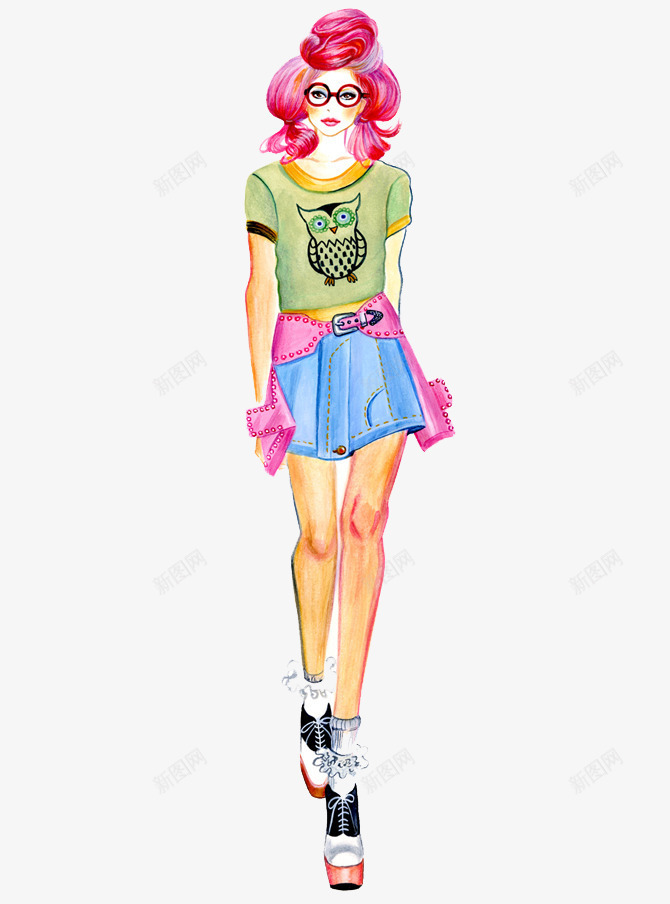小清新套装服装稿png免抠素材_新图网 https://ixintu.com T台秀 新款 时尚周 服饰 模特 裙装