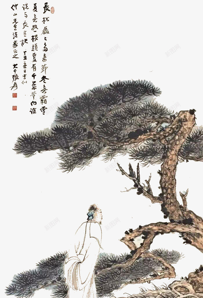 国画水墨松树png免抠素材_新图网 https://ixintu.com 国画 松树 树 水墨松 水墨画