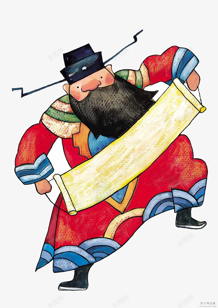 新年财神搞怪画像png免抠素材_新图网 https://ixintu.com 免抠像 彩色 新年 简笔画 财神
