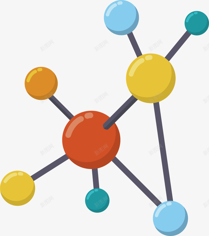 不规则分子结构矢量图ai免抠素材_新图网 https://ixintu.com 不规则 不规则分子 分子 分子结构 化学分子 矢量png 矢量图