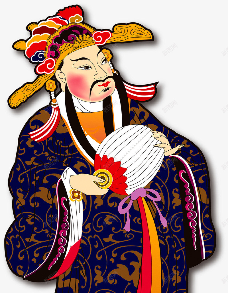 财神爷png免抠素材_新图网 https://ixintu.com 中国传统门神 神仙 财神 门神