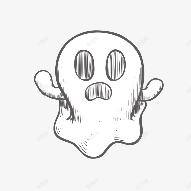 素描鬼魂png免抠素材_新图网 https://ixintu.com 元素 手绘元素 手绘的鬼魂 素描 蜡烛 鬼魂