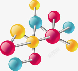 彩色化学分子结构矢量图素材