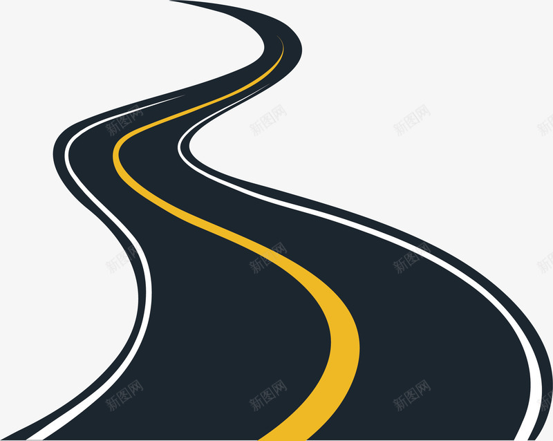 卡通马路元素png免抠素材_新图网 https://ixintu.com 沥青公路 沥青路 矢量公路 矢量马路