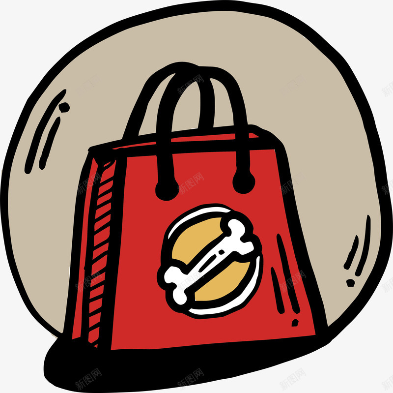 宠物店购物logo图标png_新图网 https://ixintu.com logo logo设计 创意 宠物店设计 购物袋 骨头