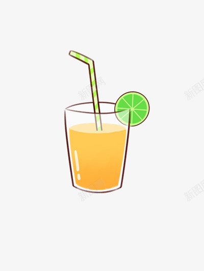 橙汁png免抠素材_新图网 https://ixintu.com 吸管 好喝的 橙汁 饮料