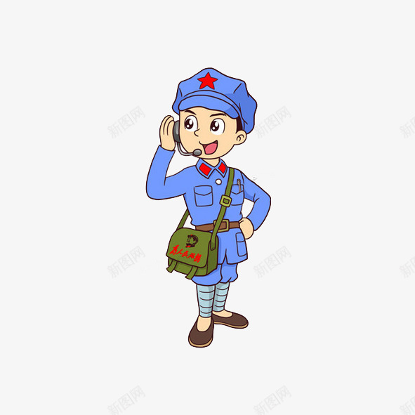 卡通人物png免抠素材_新图网 https://ixintu.com Q板红军 五角星 卡通人物 卡通红军形象