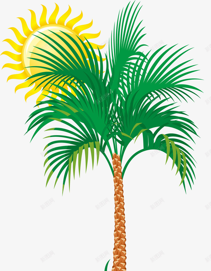 卡通夏日椰树矢量图ai免抠素材_新图网 https://ixintu.com 卡通 夏日 椰树 矢量图