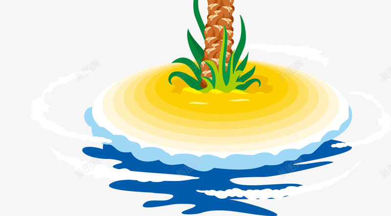 卡通夏日椰树矢量图ai免抠素材_新图网 https://ixintu.com 卡通 夏日 椰树 矢量图