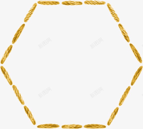 黄色毛线六边形边框png免抠素材_新图网 https://ixintu.com 服饰 毛线 毛线边框 织毛衣 织物 编织