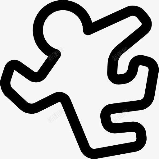 谋杀粉笔轮廓图标png_新图网 https://ixintu.com 人 侦探 侦查 凶手 警察