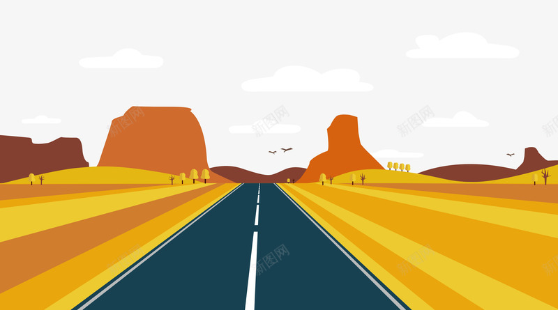 元素公路矢量图ai免抠素材_新图网 https://ixintu.com 公路 矢量元素 道路 矢量图