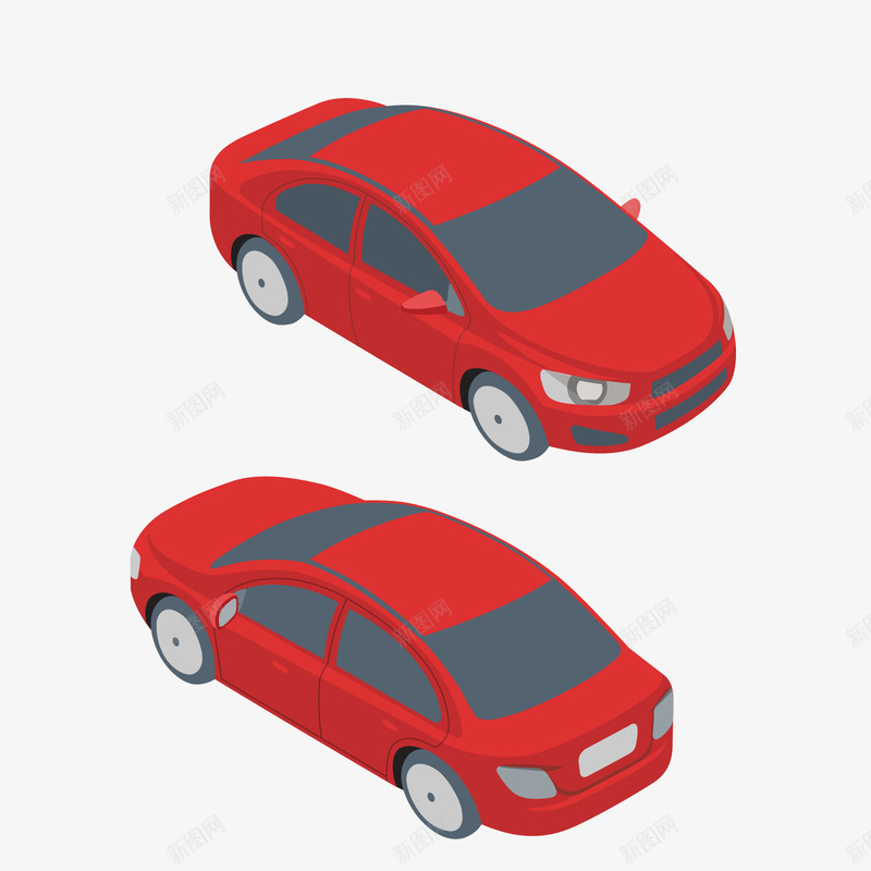 红色汽车png免抠素材_新图网 https://ixintu.com 公路 出行 反光 汽车 玻璃 红色 角度 黑色
