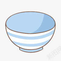 手绘蓝色卡通小碗png免抠素材_新图网 https://ixintu.com 卡通 蓝色
