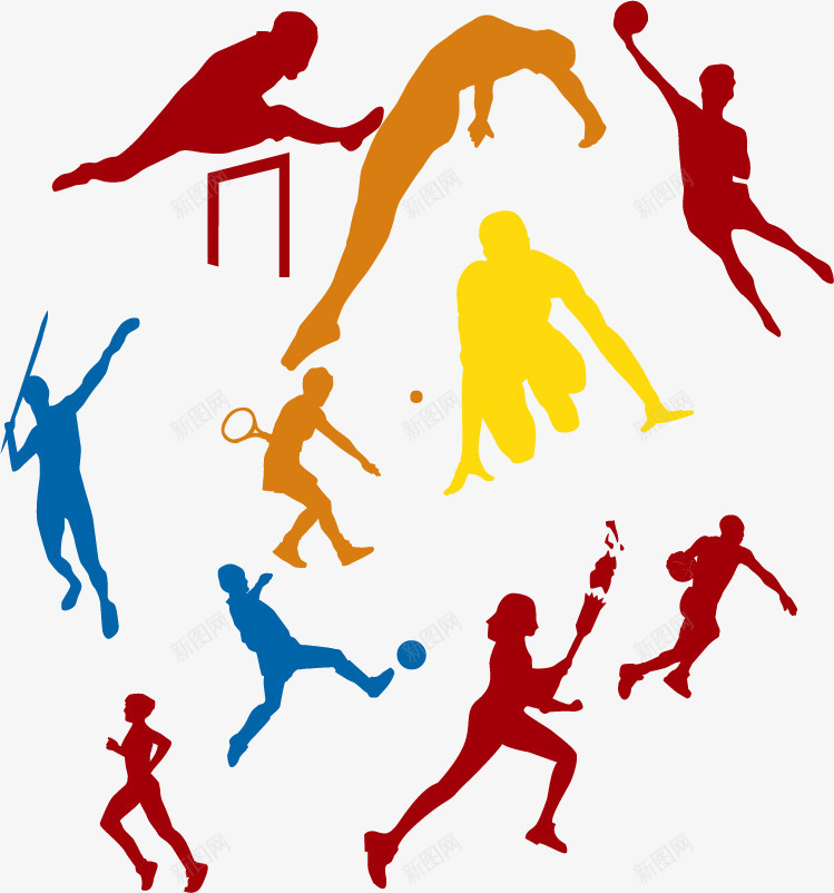 人人物淘宝扁平人物矢量图ai免抠素材_新图网 https://ixintu.com 人人物淘宝素材扁平人物运动会元素 矢量图