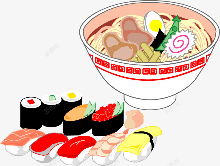 日式牛肉拉面png免抠素材_新图网 https://ixintu.com 寿司 日式 牛肉拉面