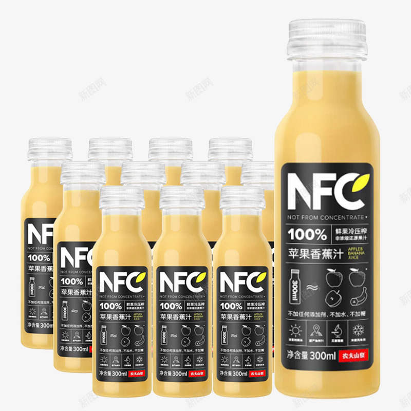 农夫山泉nfc苹果香蕉汁大小瓶png免抠素材_新图网 https://ixintu.com NFC 优劣对比图 农夫山泉 大小瓶 实物 新品 比大小 苹果 饮料 香蕉