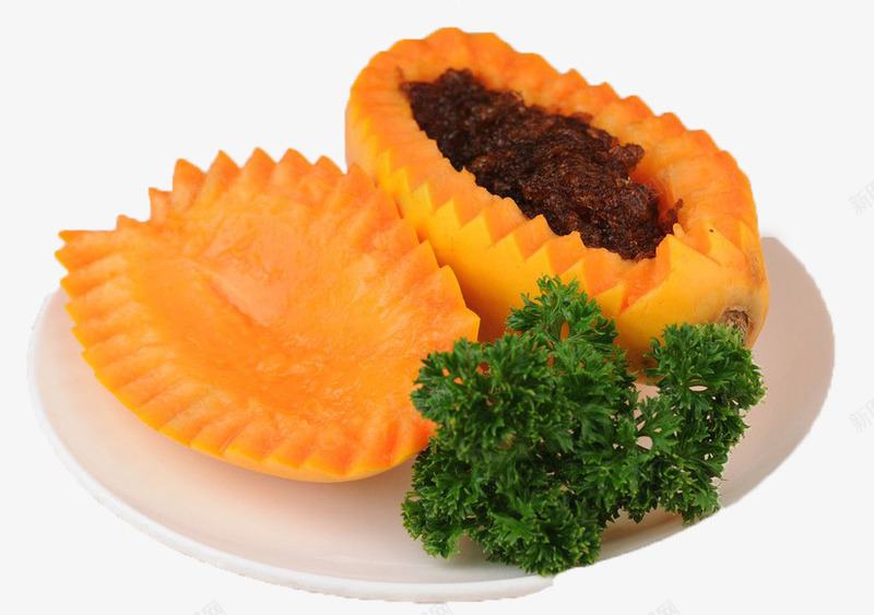 木瓜装盘png免抠素材_新图网 https://ixintu.com 排盘 木瓜 果蔬 清新 食物 黄色