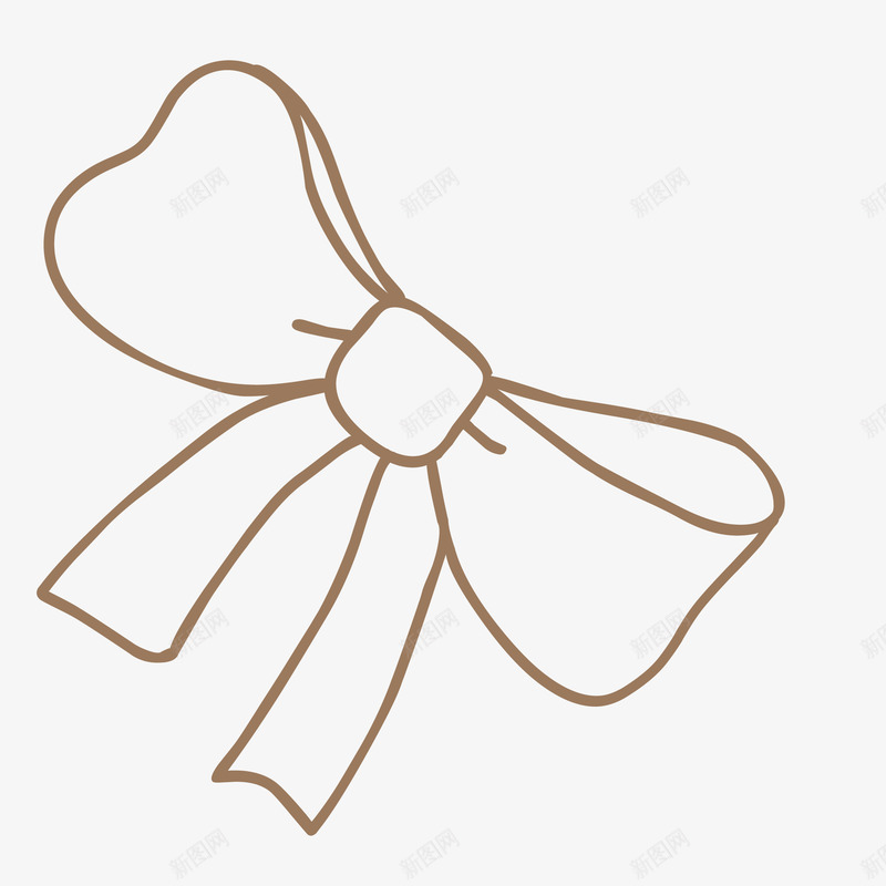 线描蝴蝶结png免抠素材_新图网 https://ixintu.com png图形 棕色 线描 蝴蝶结 装饰