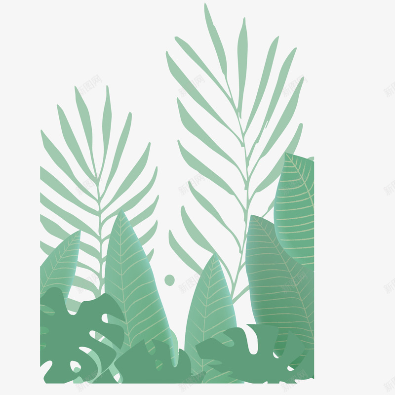 绿色叶子植物边框矢量图ai免抠素材_新图网 https://ixintu.com 卡通 叶子 唯美 手绘 植物 简单 边框 矢量图