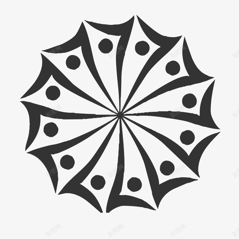 黑白旋转花纹png免抠素材_新图网 https://ixintu.com png素材 旋转花纹 花纹 黑白花纹