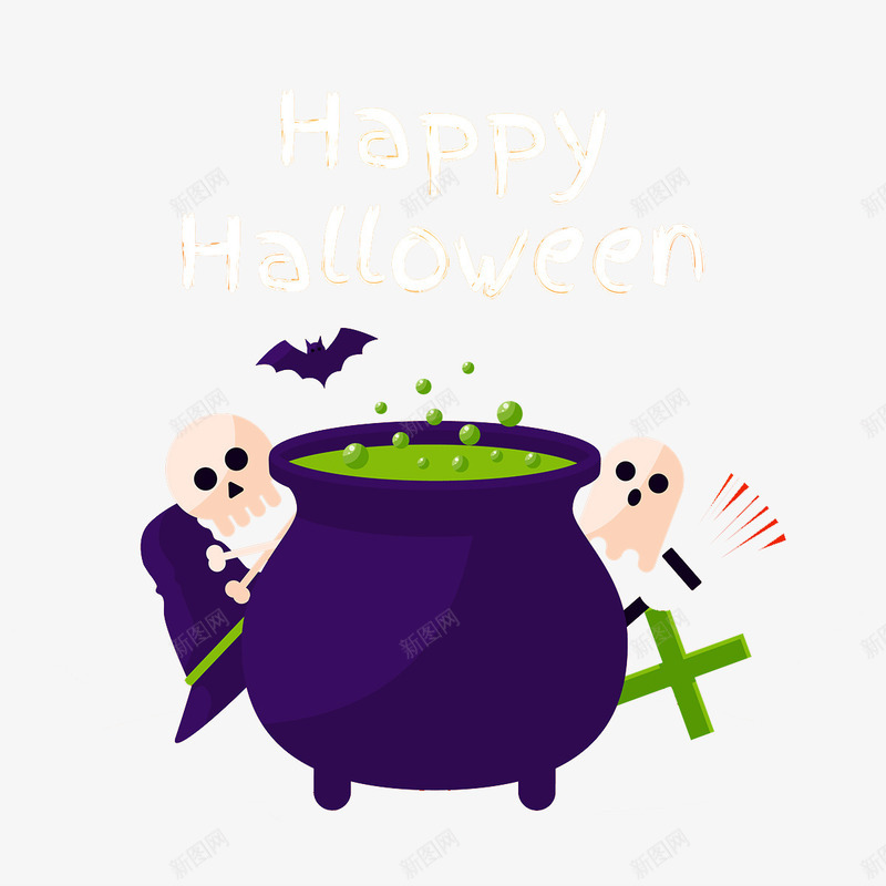 女巫的魔法png免抠素材_新图网 https://ixintu.com 万圣节 卡片封面 海报