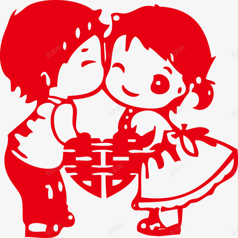 小孩双喜婚庆喜字png免抠素材_新图网 https://ixintu.com 双喜 喜字 喜庆婚礼 婚庆 小孩双喜婚庆矢量喜字 矢量小孩