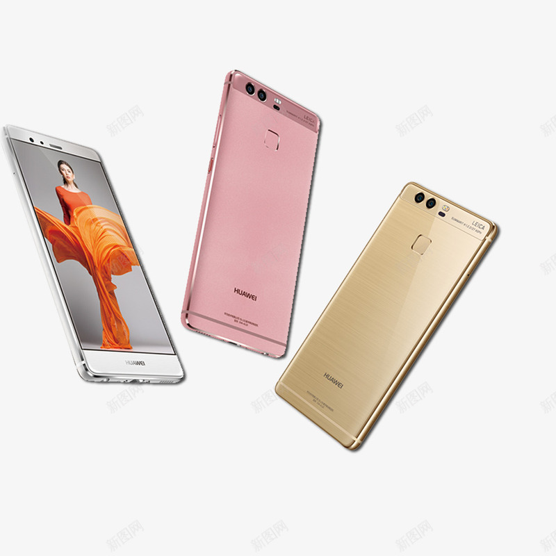 华为p9手机png免抠素材_新图网 https://ixintu.com 不规则正反摆放 华为p9 华为p9手机 手机 数码产品 电子 粉色