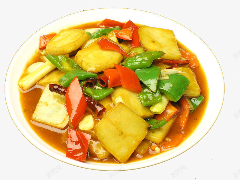 西北土豆片png免抠素材_新图网 https://ixintu.com 中华美食 传统美食 双椒片 土豆片 美味熟菜 餐饮美食