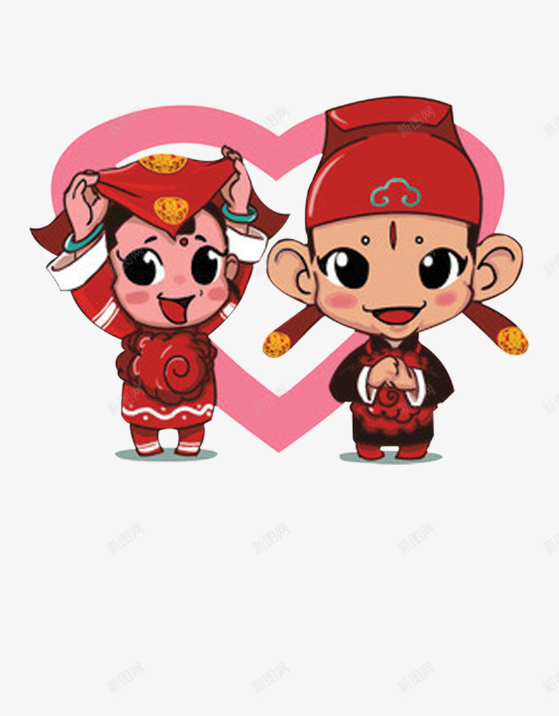 卡通新娘新郎png免抠素材_新图网 https://ixintu.com 婚庆 婚礼 新娘 新郎 结婚