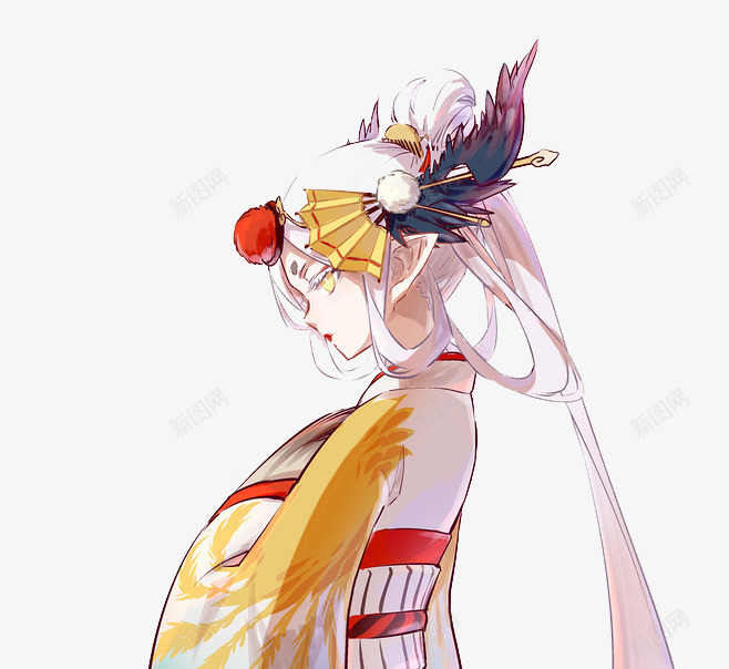 白色日式少女png免抠素材_新图网 https://ixintu.com 少女 日式 白色 装饰