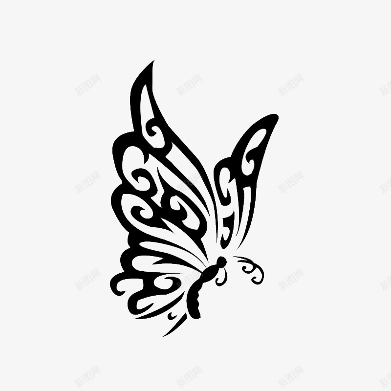 简绘蝴蝶png免抠素材_新图网 https://ixintu.com 手绘 插图 昆虫 美丽 蝴蝶 蝴蝶剪影 黑色蝴蝶
