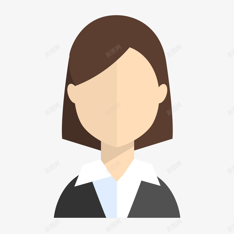 彩色扁平化女职员元素矢量图图标eps_新图网 https://ixintu.com 办公 卡通图标 发型 商务 女职员 彩色 扁平化 矢量图