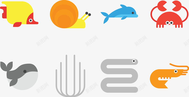海底生物鱼虾螃蟹png免抠素材_新图网 https://ixintu.com 位图图形 印刷图 手绘 手绘彩色 海底 生物 虾 螃蟹 装饰图 鱼