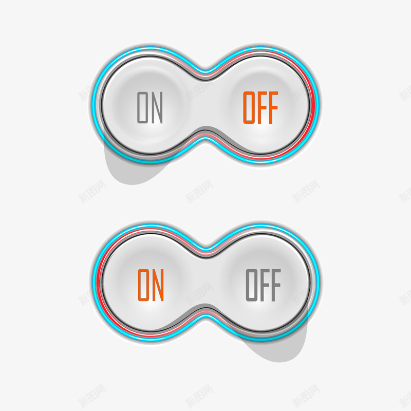 onoff开关按钮png免抠素材_新图网 https://ixintu.com off on 不规则图形 开关 按钮 线条 页面装饰