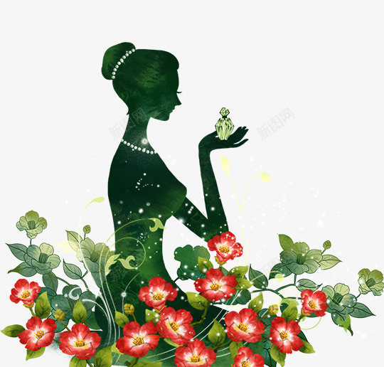 38女王节小清新女神背景png免抠素材_新图网 https://ixintu.com 38女王节 38女神节 38妇女节 免抠 免抠下载 创意背景 小清新女孩 手绘