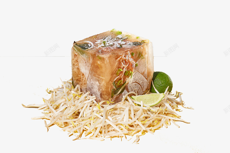 肉冻菜芽片png免抠素材_新图网 https://ixintu.com 水果 美食免抠 肉冻 菜芽 食物