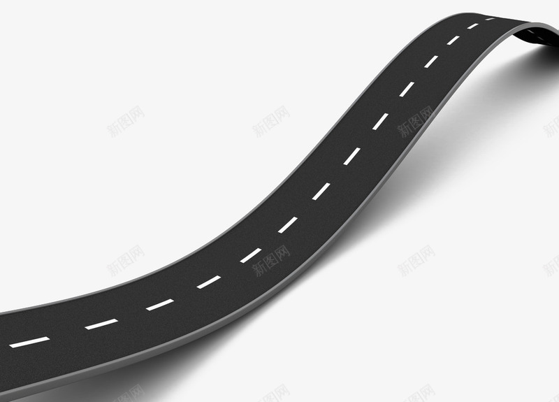 跑道png免抠素材_新图网 https://ixintu.com 立体 跑道 跑道线 马路 黑色