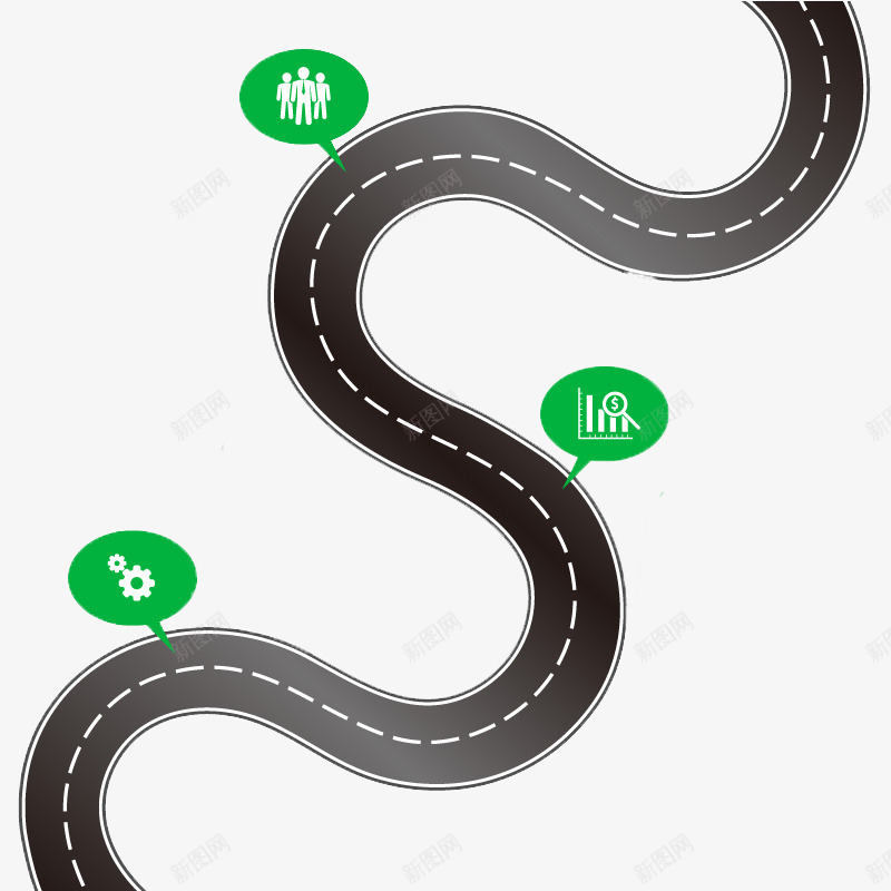 弯曲道路商务信息图矢量图ai免抠素材_新图网 https://ixintu.com ppt元素 信息图表 免费png图片 免费矢量素材 公路 分类 弯路 马路 矢量图