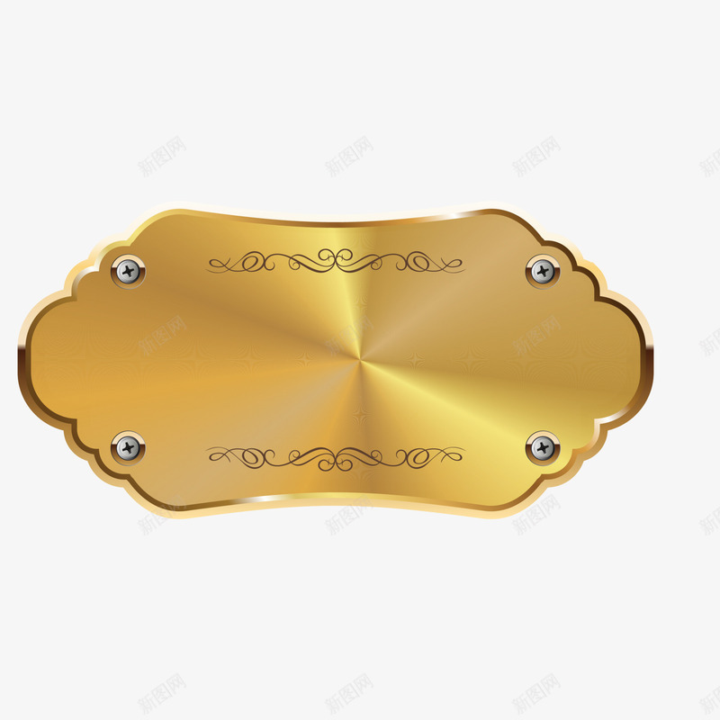 金色闪耀标志png免抠素材_新图网 https://ixintu.com 图案 大气 徽章 标志 标签 花藤 金色 闪耀
