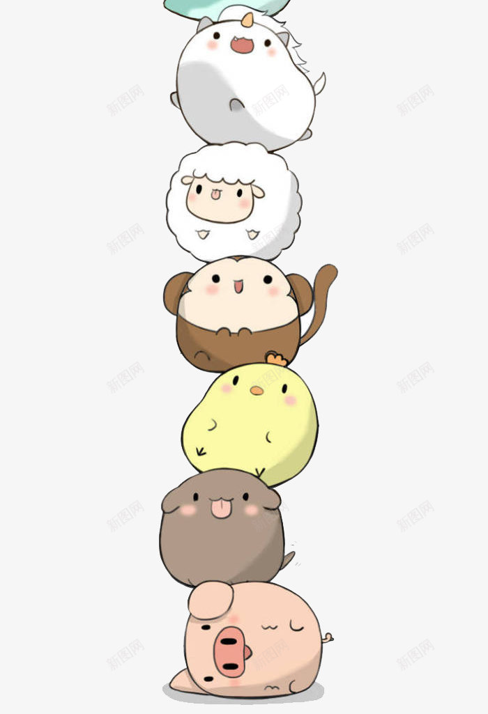 叠罗汉的动物png免抠素材_新图网 https://ixintu.com PNG图形 动物 卡通 宠物 装饰