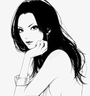手绘插画美女png免抠素材_新图网 https://ixintu.com 人物 人物插画 典雅 手绘插画 日本插画 时尚插画 美女