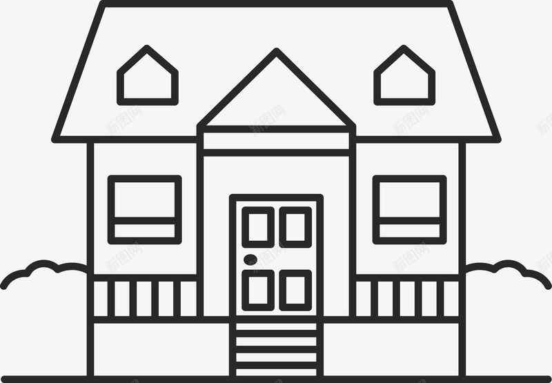 房子线稿创意图标png_新图网 https://ixintu.com 城市建筑 大厦 建筑 建筑图 房 房地产 房子 手绘房子 楼房 楼房线稿 楼盘 高楼