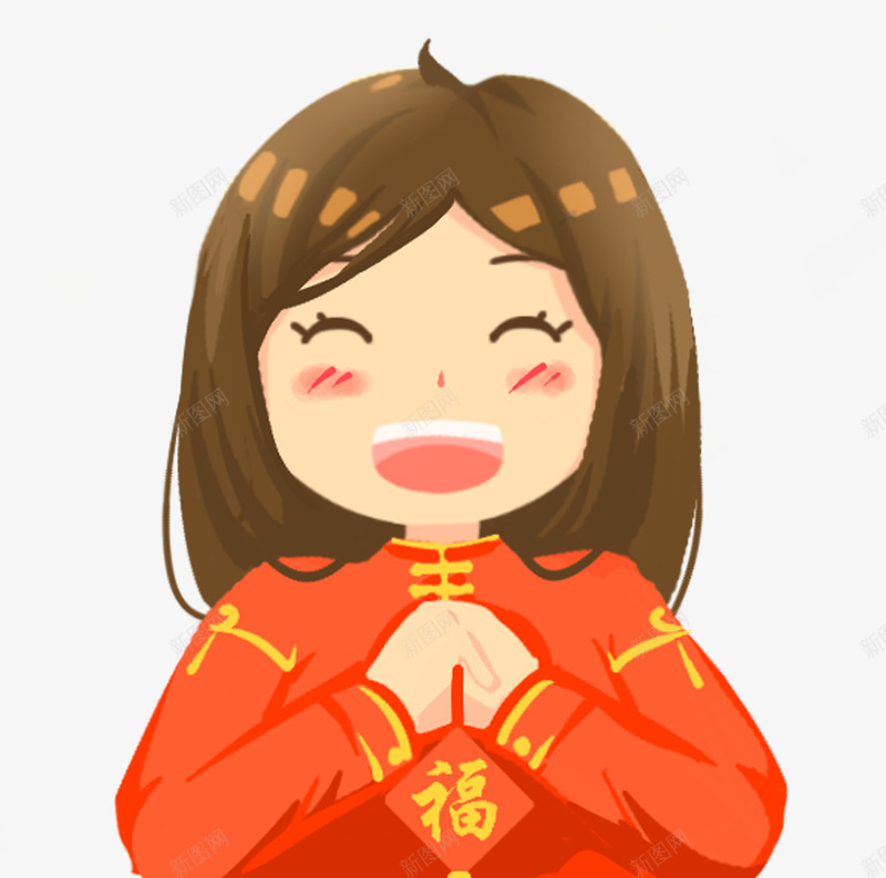 新年穿新衣小女孩拜年png免抠素材_新图网 https://ixintu.com 2019 农历新年 小女孩 拜年 新年 新年快乐 穿新衣